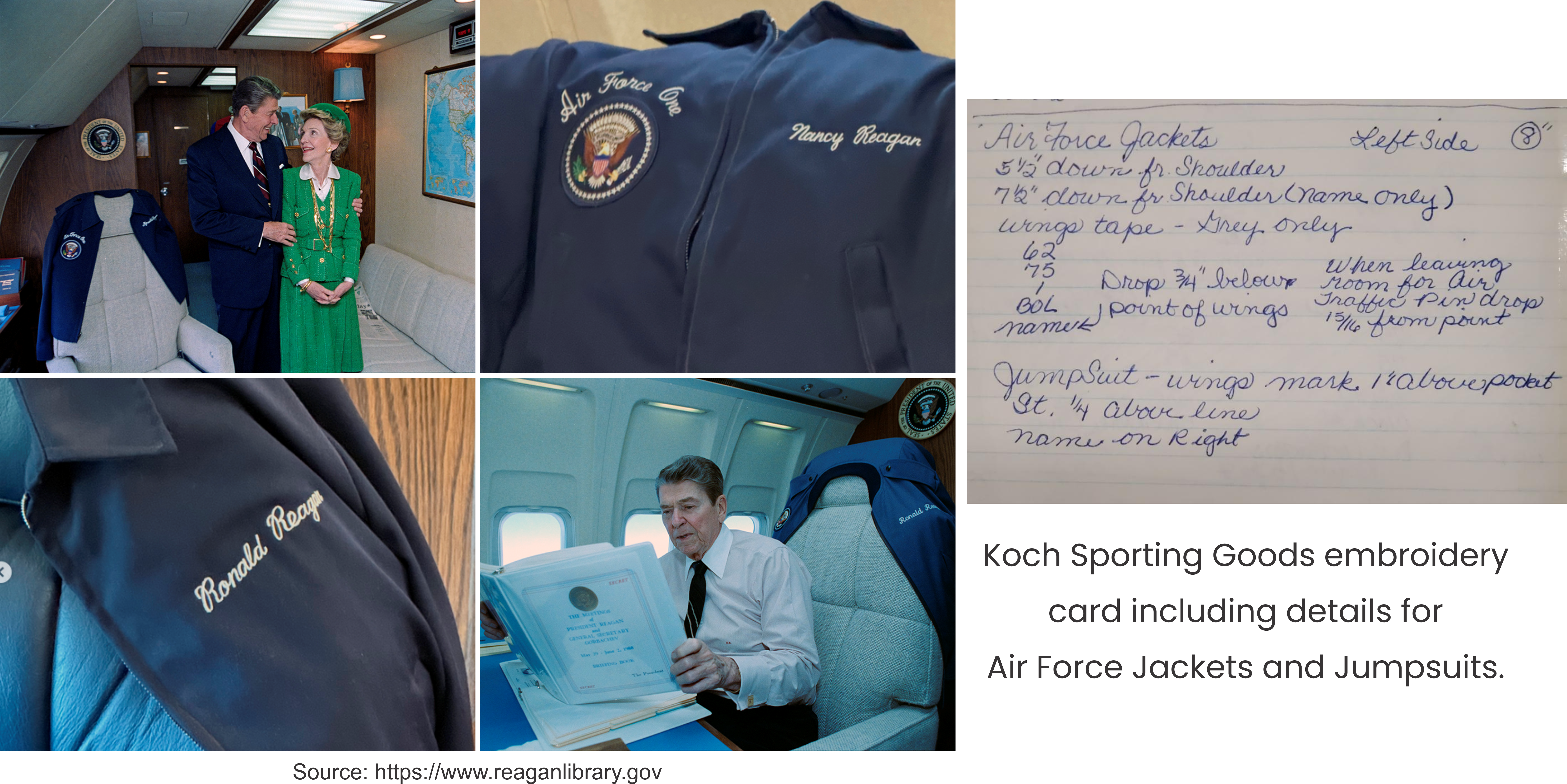 KOCH EMBROIDERY - PRESIDENT RONALD REAGAN AIR FORCE ONE FLIGHT JACKETS